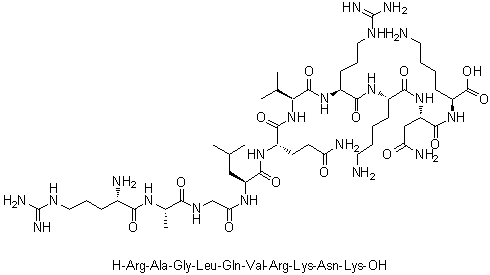 CAS # 1164096-90-5, L-Arginyl-L-alanylglycyl-L-leucyl-L-glutaminyl-L-valyl-L-arginyl-L-lysyl-L-asparaginyl-L-lysine