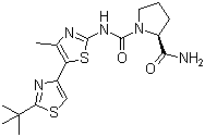 CAS 登录号：1166227-08-2, A 66, (2S)-N1-(2-叔丁基-4'-甲基[4,5'-联噻唑]-2'-基)-1,2-吡咯烷二甲酰胺