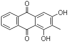 CAS # 117-02-2, Rubiadin, 1,3-Dihydroxy-2-methyl-9,10-anthraquinone, 1,3-Dihydroxy-2-methylanthraquinone, C.I. 75350, Rubiadine
