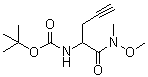 structure of CAS# 1172623-95-8, tert-Butyl [1-[methoxy(methyl)amino]-1-oxo-4-pentyn-2-yl]carbamate