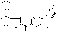 structure of CAS# 1172637-87-4, 4,5,6,7-四氢-N-[3-甲氧基-4-(4-甲基-1H-咪唑-1-基)苯基]-4-苯基-2-苯并噻唑胺