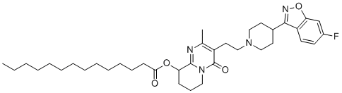 CAS # 1172995-11-7, Paliperidone Impurity A, [3-[2-[4-(6-Fluoro-1,2-benzoxazol-3-yl)piperidin-1-yl]ethyl]-2-methyl-4-oxo-6,7,8,9-tetrahydropyrido[1,2-a]pyrimidin-9-yl] tetradecanoate