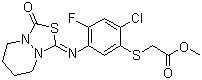 CAS # 117337-19-6, Fluthiacet-methyl, Methyl 2-[2-chloro-4-fluoro-5-[(3-oxo-5,6,7,8-tetrahydro-[1,3,4]thiadiazolo[3,4-a]pyridazin-1-ylidene)amino]phenyl]sulfanylacetate