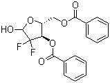 structure of CAS# 1173824-58-2, 2-Deoxy-2,2-difluoro-D-erythropentofuranose 3,5-dibenzoate