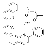 structure of CAS# 1173886-71-9, 双(2-苯基喹啉)(2,4-戊二酮酸)合铱
