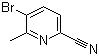 structure of CAS# 1173897-86-3, 5-Bromo-6-methyl-2-pyridinecarbonitrile