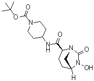 structure of CAS# 1174020-64-4, 4-[[[(1R,2S,5R)-6-羟基-7-氧代-1,6-二氮杂双环[3.2.1]辛烷-2-基]羰基]氨基]-1-哌啶羧酸叔丁酯