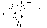 structure of CAS# 1174304-97-2, 3-(2-溴乙酰基)-5-氯-N-(3-甲氧基丙基)-2-噻吩磺酰胺
