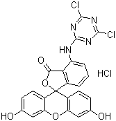 structure of CAS# 118357-32-7, 6-([4,6-二氯三嗪-2-基]氨基)荧光素盐酸盐