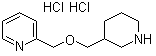 structure of CAS# 1184981-83-6, 2-[(3-哌啶基甲氧基)甲基]吡啶盐酸盐