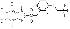 CAS # 1184999-77-6, Lansoprazole Sulfone-d<sub>4</sub>, 4,5,6,7-Tetradeuterio-2-[[3-methyl-4-(2,2,2-trifluoroethoxy)pyridin-2-yl]methylsulfonyl]-1H-benzimidazole
