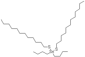 CAS # 1185-81-5, Dibutylbis(dodecylthio)stannane, Dibutyltin dilauryl mercaptide, Fomrez UL 32, Mark A, Mellite 139, Mellite 39, NSC 65503, T 20, Thermolite 20, UL 32