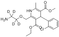 CAS # 1185246-14-3, Amlodipine-d4, 3-O-ethyl 5-O-methyl 2-[(2-amino-1,1,2,2-tetradeuterioethoxy)methyl]-4-(2-chlorophenyl)-6-methyl-1,4-dihydropyridine-3,5-dicarboxylate
