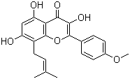 CAS # 118525-40-9, Icaritin, 3,5,7-Trihydroxy-2-(4-methoxyphenyl)-8-(3-methyl-2-buten-1-yl)-4H-1-benzopyran-4-one