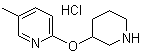 CAS # 1185308-63-7, 5-Methyl-2-(3-piperidinyloxy)pyridine hydrochloride
