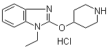 CAS 登录号：1185311-14-1, 1-乙基-2-(4-哌啶基氧基)-1H-苯并咪唑盐酸盐