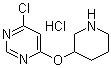 CAS # 1185311-81-2, 4-Chloro-6-(3-piperidinyloxy)pyrimidine hydrochloride