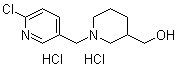 structure of CAS# 1185312-32-6, 1-[(6-Chloro-3-pyridinyl)methyl]-3-piperidinemethanol hydrochloride