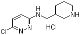 structure of CAS# 1185313-84-1, 6-氯-N-(3-哌啶基甲基)-3-哒嗪胺盐酸盐