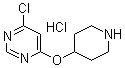 structure of CAS# 1185314-18-4, 4-氯-6-(4-哌啶基氧基)嘧啶盐酸盐
