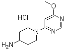 structure of CAS# 1185315-37-0, 1-(6-Methoxy-4-pyrimidinyl)-4-piperidinamine hydrochloride