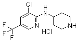 structure of CAS# 1185315-66-5, 3-Chloro-N-4-piperidinyl-5-(trifluoromethyl)-2-pyridinamine hydrochloride