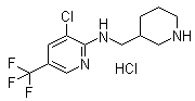 structure of CAS# 1185319-70-3, 3-Chloro-N-(3-piperidinylmethyl)-5-(trifluoromethyl)-2-pyridinamine hydrochloride