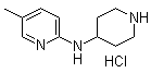 structure of CAS# 1185320-00-6, 5-Methyl-N-4-piperidinyl-2-pyridinamine hydrochloride