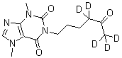 CAS # 1185995-18-9, 3,7-Dihydro-3,7-dimethyl-1-(5-oxohexyl-4,4,6,6,6-d<sub>5</sub>)-1H-purine-2,6-dione