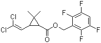 CAS 登录号：118712-89-3, 四氟苯菊酯, 2,3,5,6-四氟苄基 (1R,3S)-3-(2,2-二氯乙烯基)-2,2-二甲基环丙烷羧酸酯