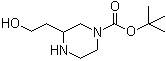 structure of CAS# 1188265-73-7, tert-Butyl 3-(2-hydroxyethyl)piperazine-1-carboxylate
