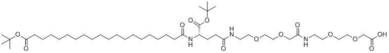 structure of CAS# 1188328-37-1, tBuO-Ara-Glu(AEEA-AEEA-OH)-OtBu