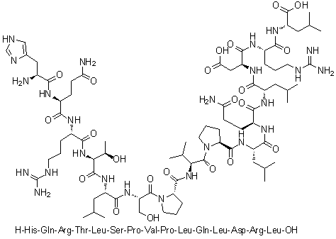 CAS # 1188512-65-3, L-Histidyl-L-glutaminyl-L-arginyl-L-threonyl-L-leucyl-L-seryl-L-prolyl-L-valyl-L-prolyl-L-leucyl-L-glutaminyl-L-leucyl-L-alpha-aspartyl-L-arginyl-L-leucine