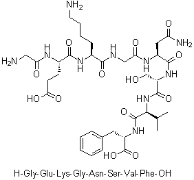 CAS 登录号：1188512-67-5, 甘氨酰-L-alpha-谷氨酰-L-赖氨酰甘氨酰-L-天冬氨酰胺酰-L-丝氨酰-L-缬氨酰-L-苯丙氨酸