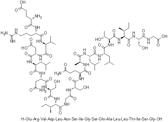 CAS 登录号：1188512-78-8, L-alpha-谷氨酰-L-精氨酰-L-缬氨酰-L-alpha-天冬氨酰-L-亮氨酰-L-天冬氨酰胺酰-L-丝氨酰-L-异亮氨酰甘氨酰-L-丝氨酰-L-谷氨酰胺酰-L-丙氨酰-L-亮氨酰-L-亮氨酰-L-苏氨酰-L-异亮氨酰-L-丝氨酰-甘氨酸