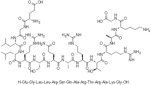 CAS 登录号：1188513-04-3, L-alpha-谷氨酰甘氨酰-L-亮氨酰-L-亮氨酰-L-精氨酰-L-丝氨酰-L-谷氨酰胺酰-L-丙氨酰-L-精氨酰-L-苏氨酰-L-精氨酰-L-丙氨酰-L-赖氨酰-甘氨酸