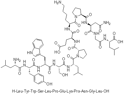 CAS # 1188513-23-6, L-Leucyl-L-tyrosyl-L-tryptophyl-L-seryl-L-leucyl-L-prolyl-L-alpha-glutamyl-L-lysyl-L-prolyl-L-asparaginylglycyl-L-leucine