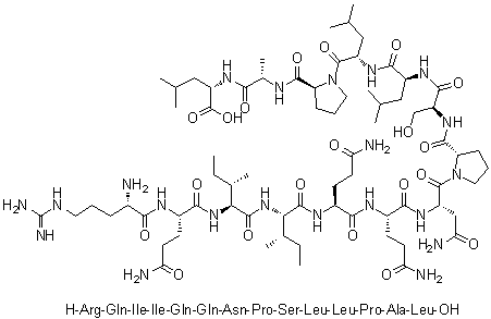 CAS # 1188513-30-5, L-Arginyl-L-glutaminyl-L-isoleucyl-L-isoleucyl-L-glutaminyl-L-glutaminyl-L-asparaginyl-L-prolyl-L-seryl-L-leucyl-L-leucyl-L-prolyl-L-alanyl-L-leucine