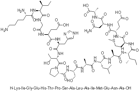 CAS 登录号：1188513-36-1, L-赖氨酰-L-异亮氨酰甘氨酰-L-alpha-谷氨酰-L-组氨酰-L-苏氨酰-L-脯氨酰-L-丝氨酰-L-丙氨酰-L-亮氨酰-L-丙氨酰-L-异亮氨酰-L-蛋氨酰-L-alpha-谷氨酰-L-天冬氨酰胺酰-L-丙氨酸