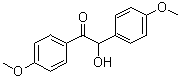 CAS # 119-52-8, p-Anisoin, 1,2-Bis(4-methoxyphenyl)-2-hydroxyethanone, 1-Oxo-1,2-bis(p-methoxyphenyl)-2-hydroxyethane