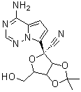CAS # 1191237-80-5, 2-C-(4-Aminopyrrolo[2,1-f][1,2,4]triazin-7-yl)-2,5-anhydro-3,4-O-(1-methylethylidene)-D-altrononitrile, (4R)-4-(4-Aminopyrrolo[2,1-f][1,2,4]triazin-7-yl)-6-(hydroxymethyl)-2,2-dimethyltetrahydrofuro[3,4-d][1,3]dioxole-4-carbonitrile