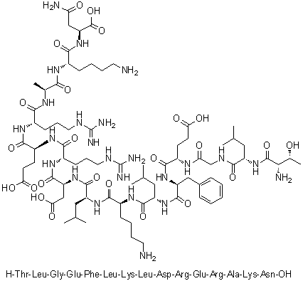 CAS # 1191913-55-9, L-Threonyl-L-leucylglycyl-L-alpha-glutamyl-L-phenylalanyl-L-leucyl-L-lysyl-L-leucyl-L-alpha-aspartyl-L-arginyl-L-alpha-glutamyl-L-arginyl-L-alanyl-L-lysyl-L-asparagine