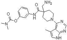 CAS 登录号：1192189-69-7, N,N-二甲基氨基甲酸 3-[[[4-(氨基甲基)-1-(5-甲基-7H-吡咯并[2,3-d]嘧啶-4-基)-4-哌啶基]羰基]氨基]苯基酯