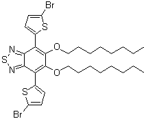 structure of CAS# 1192352-10-5, 4,7-二(5-溴-2-噻吩基)-5,6-二(辛氧基)-2,1,3-苯并噻二唑