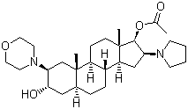 structure of CAS# 119302-24-8, (2b,3a,5a,16b,17b)-17-Acetoxy-3-hydroxy-2-(4-morpholinyl)-16-(1-pyrrolidinyl)androstane