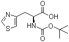 structure of CAS# 119434-75-2, N-tert-Butoxycarbonyl-L-(4-thiazolyl)alanine