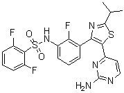 CAS # 1195765-47-9, N-[3-[5-(2-Amino-4-pyrimidinyl)-2-(1-methylethyl)-4-thiazolyl]-2-fluorophenyl]-2,6-difluorobenzenesulfonamide
