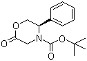 structure of CAS# 119878-90-9, (R)-2-Oxo-5-phenyl-4-morpholinecarboxylic acid tert-butyl ester