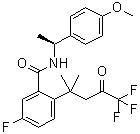 CAS # 1198785-54-4, 5-Fluoro-N-[(1S)-1-(4-methoxyphenyl)ethyl]-2-(4,4,4-trifluoro-1,1-dimethyl-3-oxobutyl)benzamide
