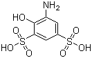 structure of CAS# 120-98-9, 5-Amino-4-hydroxybenzene-1,3-disulphonic acid